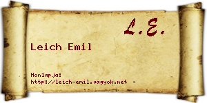 Leich Emil névjegykártya